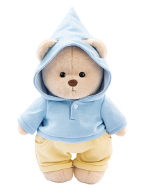 Lina Медведь Эверест молочный в голубом худи и желтых штанишках M (±30 см)  