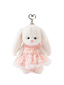 Lina Зайка белый цвет в платье с сердечками брелок XS (±15 см)  