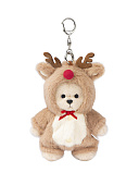 Lina Медведь молочный в костюмчике Олень брелок  XS (±15 см)  