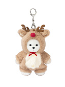 Lina Медведь белый в костюмчике Олень брелок  XS (±15 см)  