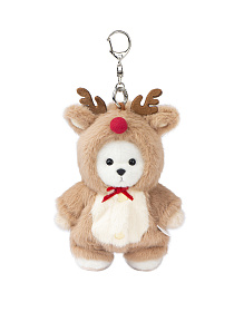 Lina Медведь белый в костюмчике Олень брелок  XS (±15 см)  