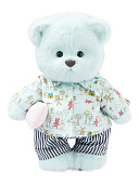 Lina Медведь Соня  (длинная шерсть) голубой цвет с костюмом M (±30 см) 2025