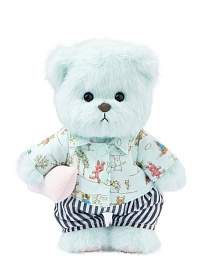 Lina Медведь Соня  (длинная шерсть) голубой цвет с костюмом S (±20 см) 2025