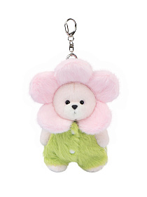 Lina Медведь белый в костюмчике Цветок брелок  XS (±15 см)  