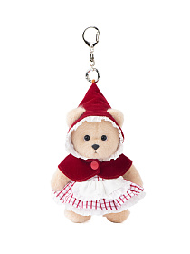 Lina Медведь молочный в Костюме Красная шапочка брелок  XS (±15 см)  