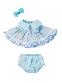 Комплект "Бантики-сердечки" голубой S  