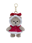 Lina Медведь молочный в Плаще с бантом брелок  XS (±15 см)  