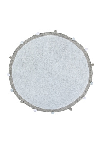 Ковер с помпонами голубой 120D