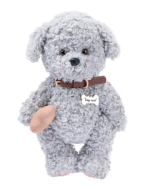 Lina Щенок Кудрявый M (±30 см) светло-серый цвет  
