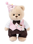 Lina Медведь мальчик С днем рождения (длинная шерсть) M (±30 см) молочный цвет  